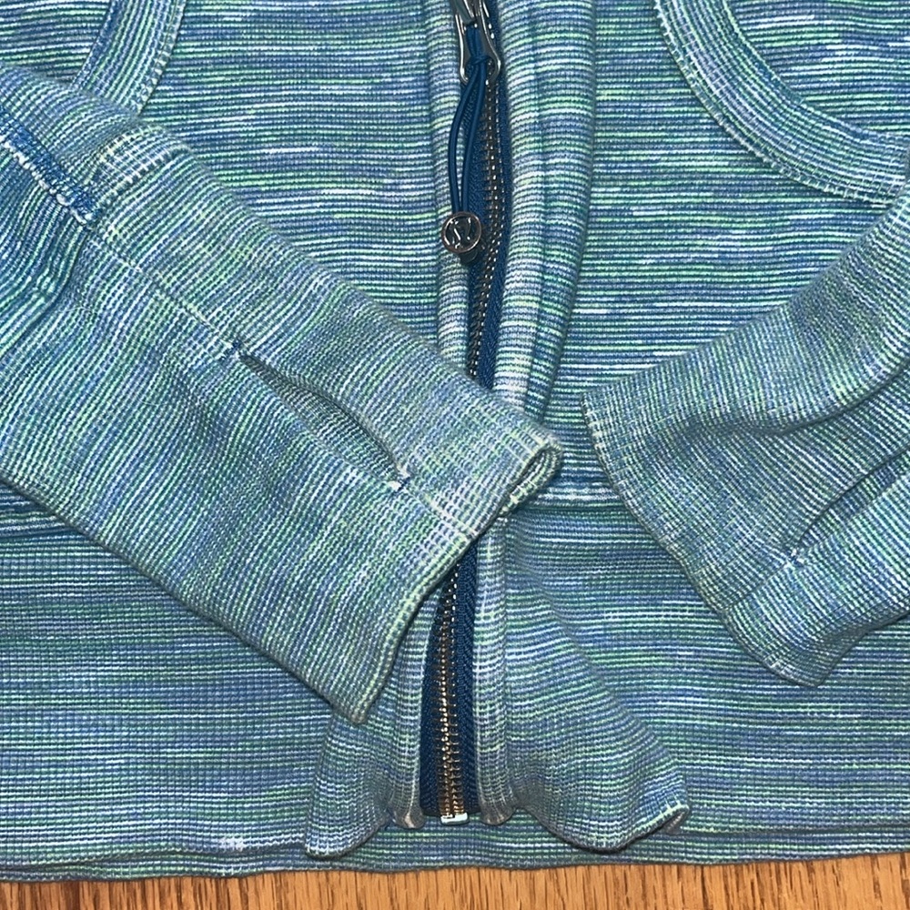 lululemon athletica Blue Teal Space-Dye Scuba Hoodie Size 6 - Picture 3 of 5
